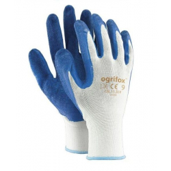 Rękawice DRACO Ogrifox OX białe - poliestrowe, powleczone lateksem, L / 1para